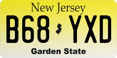 NJ license plate B68YXD