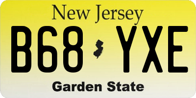 NJ license plate B68YXE