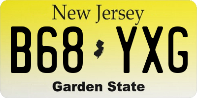 NJ license plate B68YXG