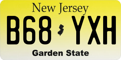 NJ license plate B68YXH