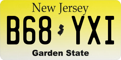 NJ license plate B68YXI