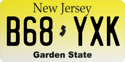 NJ license plate B68YXK