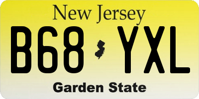 NJ license plate B68YXL