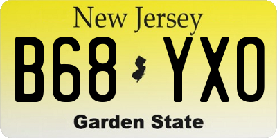 NJ license plate B68YXO