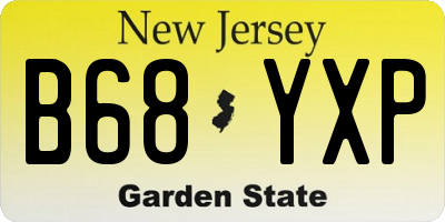 NJ license plate B68YXP