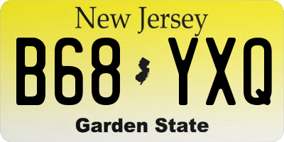 NJ license plate B68YXQ