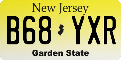 NJ license plate B68YXR