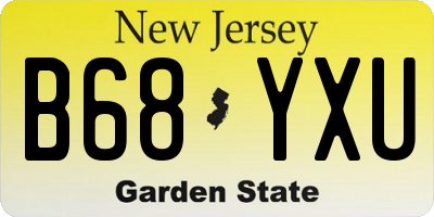 NJ license plate B68YXU