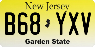 NJ license plate B68YXV