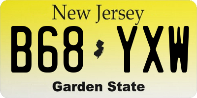 NJ license plate B68YXW