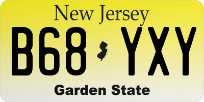 NJ license plate B68YXY