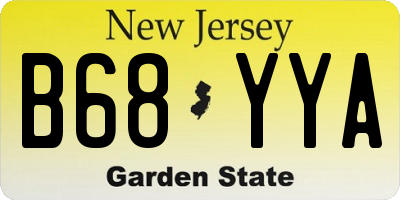 NJ license plate B68YYA