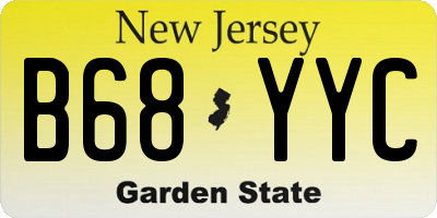 NJ license plate B68YYC