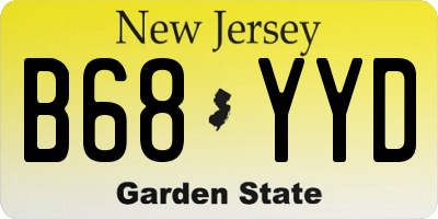 NJ license plate B68YYD