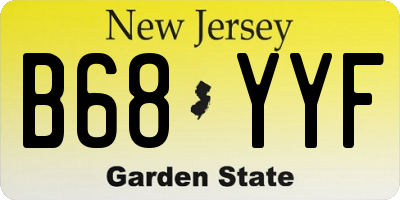 NJ license plate B68YYF