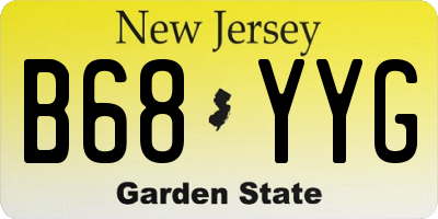 NJ license plate B68YYG