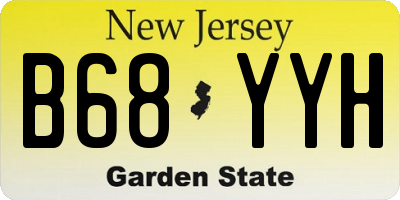 NJ license plate B68YYH
