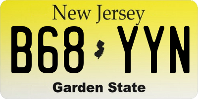 NJ license plate B68YYN