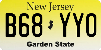 NJ license plate B68YYO