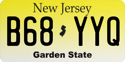 NJ license plate B68YYQ
