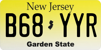 NJ license plate B68YYR