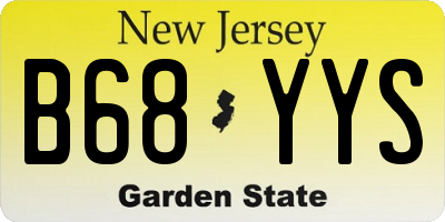 NJ license plate B68YYS