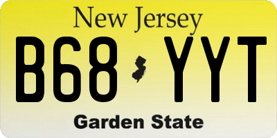 NJ license plate B68YYT