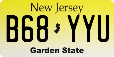 NJ license plate B68YYU