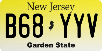NJ license plate B68YYV