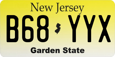NJ license plate B68YYX