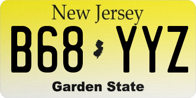 NJ license plate B68YYZ