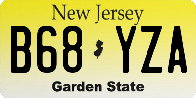 NJ license plate B68YZA