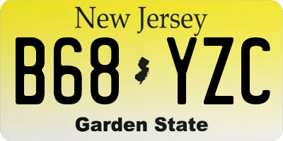 NJ license plate B68YZC