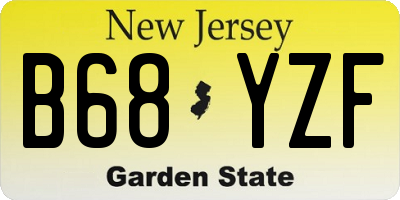 NJ license plate B68YZF