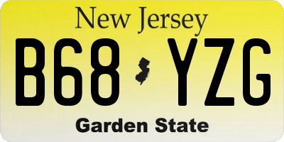 NJ license plate B68YZG