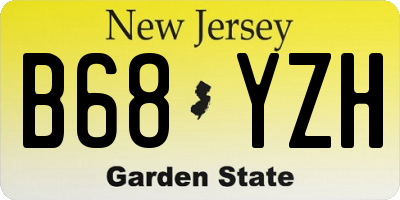 NJ license plate B68YZH