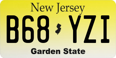 NJ license plate B68YZI