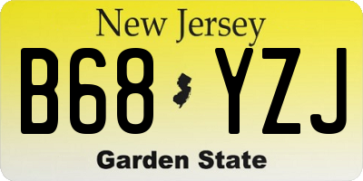 NJ license plate B68YZJ