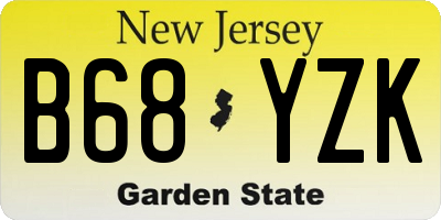 NJ license plate B68YZK