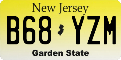 NJ license plate B68YZM