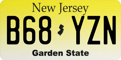 NJ license plate B68YZN
