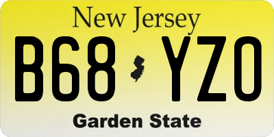 NJ license plate B68YZO