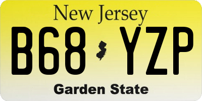 NJ license plate B68YZP