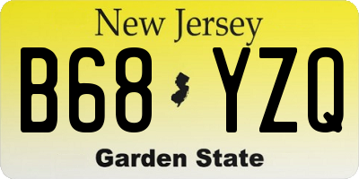 NJ license plate B68YZQ