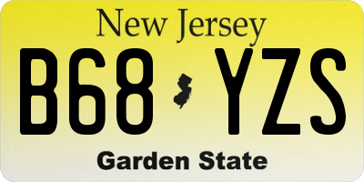 NJ license plate B68YZS