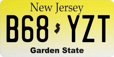 NJ license plate B68YZT
