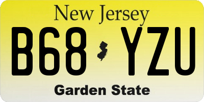 NJ license plate B68YZU