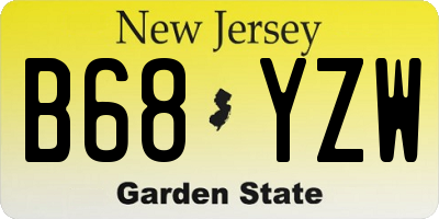 NJ license plate B68YZW