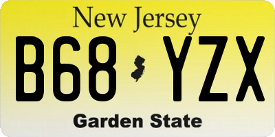 NJ license plate B68YZX