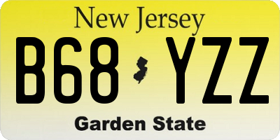 NJ license plate B68YZZ